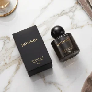 Free Sample High Quality Black Empty Glass Pump Spray Fragrance Bottle 30ml 50ml 100ml Round Perfume Bottles