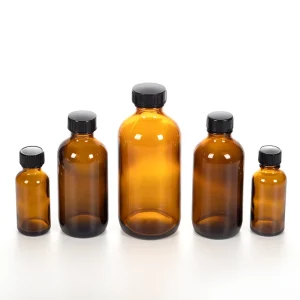 Free Samples Good Price 15m 30ml 50ml100ml Amber Essential Oil Bottle Amber Glass Bottle With Dropper Black Cap