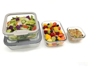 Freezer-Safe Borosilicate Glass Food Storage Container with Steam Vent, Microwavable, BPA-Free