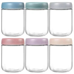 Freezer-Safe Stackable Glass Mason Jars with Lids, 350ml and 500ml