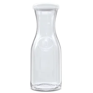 French Square Glass Beverage Bottles with Plastic Lid, 200ml 250ml 400ml 500ml and 1000ml, for Fruit Juice and Milk