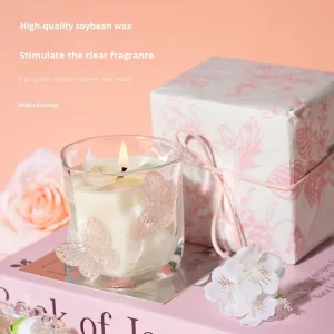 French Style Handmade Flower Shaped Glass Jar Candle Gift Box Interior Decoration Birthday Gift