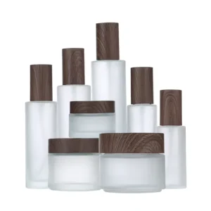 Frosted 30ml 50ml 100ml 120ml Glass Cosmetic Jar and Pump Container for Body Butter Face Lotion and Cream