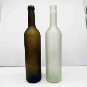 Frosted Amber Clear Long Neck Glass Wine and Liquor Bottles for Fruit Wine and Ice Wine