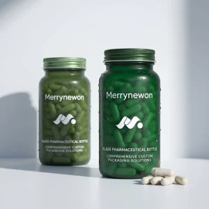Frosted Amber Glass Pill Bottle with Wide Mouth for Capsules Supplements and Tablets