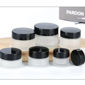 Frosted Amber Transparent Glass Cosmetic Jar 5g 10g 15g 20g 30g 50g 100g