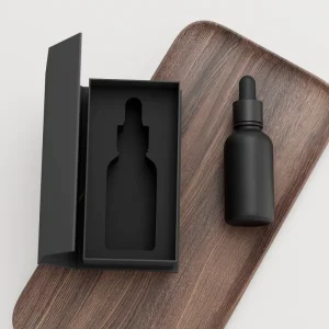 Frosted Black Glass Dropper Serum Bottle for Beard and Hair Oil 20ml 30ml 50ml