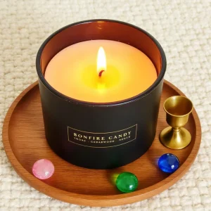 Frosted Black Glass Handmade Scented Candle Jar with Wooden or Metal Lid for Holiday Diwali Bars Home Decor