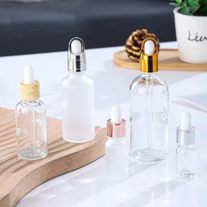 Frosted Clear 10ml 30ml 50ml 100ml Glass Cosmetic Face Serum Bottles Empty Hair Essential Oil Dropper Bottle