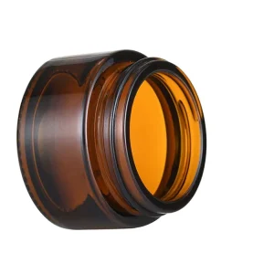 Frosted Clear Brown Glass Cosmetic Jars With Wood Grain Plastic Lid 10g 20g 30g 50g 100g Jar For Skin Care Face Cream