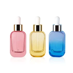 Frosted Clear Flat Square or Rectangle Glass Dropper Bottle for Essence, Serum, and Essential Oil with Screen Printing