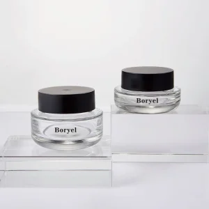 Frosted Clear Glass Cosmetic Cream Jar with Lid, 30g 50g