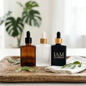 Frosted Clear Glass Dropper Bottle 15ml 30ml 50ml 100ml with Gold Cap