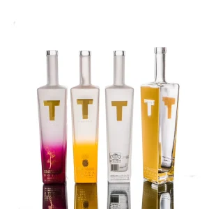 Frosted Colorful Spray Glass Bottle 375ml 700ml 750ml for Vodka