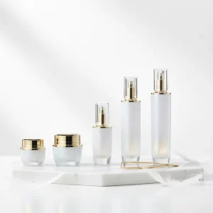 Frosted Cylinder Cosmetic Serum Lotion Pump Bottle White Flat Empty Container