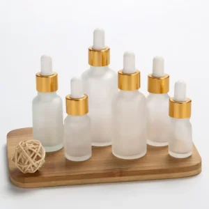 Frosted Dropper Bottles Empty Glass Tincture Bottles with Gold Caps Perfume Sample Vials for Essential Oils Body Oils