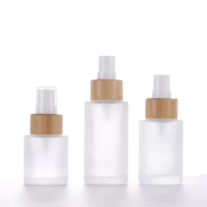 Frosted Glass Bamboo Spray Bottles for Essential Oils 20ml 30ml 50ml 60ml 80ml 100ml 120ml
