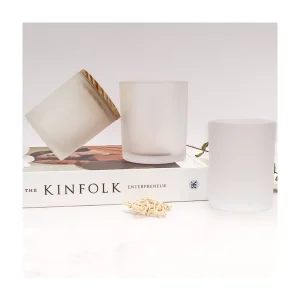 Frosted Glass Candle Jars with Lid and Box Packaging