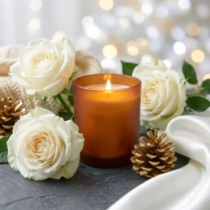 Frosted Glass Candle Jars with Lids, Multicolor, Scented Wax Candle Containers