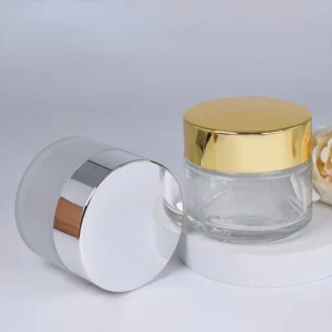 Frosted Glass Cosmetic Cream Jar 100g with Lid