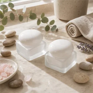 Frosted Glass Cosmetic Cream Jar 10g 15g 20g 100g with Lid