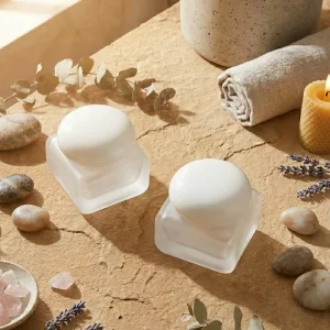 Frosted Glass Cosmetic Cream Jar with Lid 30g 50g
