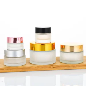 Frosted Glass Cosmetic Jars 15g 30g 100ml for Eye Cream Refillable