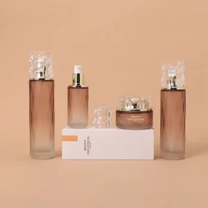 Frosted Glass Cosmetic Packaging Set 30g 50g 120ml with Bottle and Gift Boxes