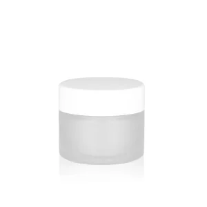 Frosted Glass Cream Cosmetic Jar with Lid, Slanted Shoulder, 5g 10g 15g 20g