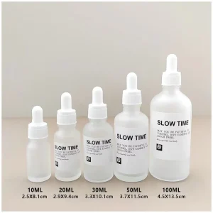 Frosted Glass Dropper Bottle 5ml 10ml 15ml 20ml 30ml 50ml 100ml with Essential Oil White Cap