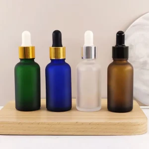 Frosted Glass Dropper Bottle 5ml 10ml 15ml 20ml 30ml 50ml in Amber, Blue, or Green with Box for Hair Oil and Serum