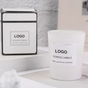 Frosted Glass Jar Soy Wax Scented Candle with Custom Size and Logo