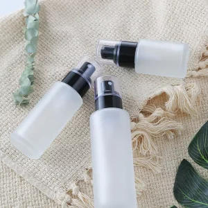 Frosted Glass Mist Spray Bottle with Cap for Lotion, Serum, Oil, Skin Care, Cream, or Perfume