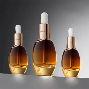 Frosted Oval Glass Serum Bottle 30ml with Dropper and Lotion Pump