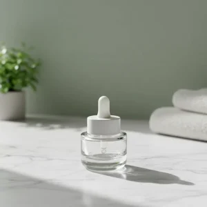 Frosted Round Glass Dropper Bottle for Oil and Serum, 20ml