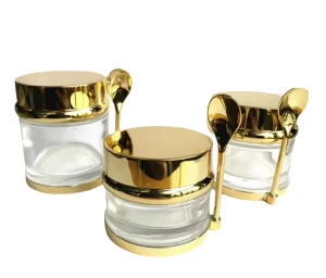Frosted Transparent Glass Cream Pot Refill Jar with Lids for Bakhoor 30g 50g 80g