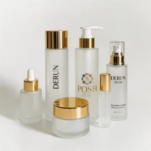 Full Size Frosted Glass Cosmetic Set With Gift Box Packaging High Quality
