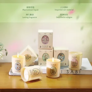 Garden Series Retro Plant Glass Handmade Soy Wax Candle Smokeless Scented Candle
