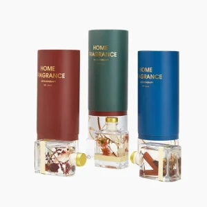 Gift Set Custom 120ml Natural Preserved Soaked Flowers Reed Diffuser Glass Bottle Private Label Fragrance Perfume Oil