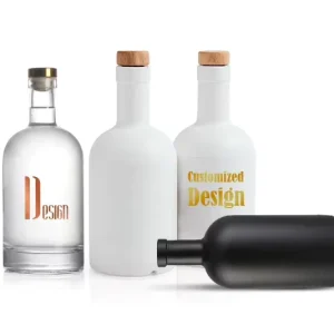 Gin Vodka Whisky Tequila Liquor Mountain Base Spirit Glass Bottle 500 ml with Engraving
