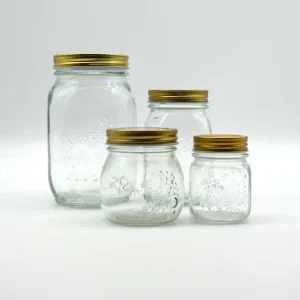 Glass 480ml 750ml 950ml Mason Jar Clear Empty Canning Storage with Metal Lids Kitchen Food Storage Boxes & Bins for Camping