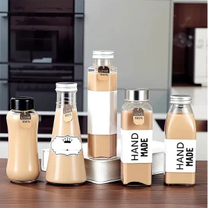 Glass Beverage Bottle With Screw Cap for Cold Brew Coffee Milk Tea Juice Transparent Drinking Packaging 250ml 300ml 350ml 500ml