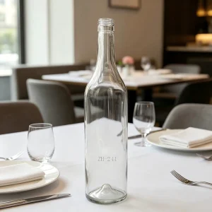 Glass Bottle 700ml for Tequila Vodka Brandy Whiskey Gin Rum Beverage Mineral Sparkling Water with Electroplating