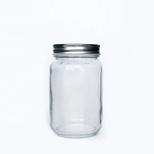 Glass Bottle Manufacturer 16 oz 500 ml Food-Grade Mason Canning Jar with Lid for Jelly and Food Storage