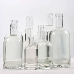 Glass Bottles 200ml 375ml 500ml 700ml 750ml Empty Round Vodka, Spirit, Whisky and Gin Bottles With Cork