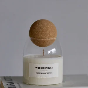 Glass Candle Jar Wholesales High Borosilicate Heat Resistant Glass Candle Jar with Cork Ball Lid
