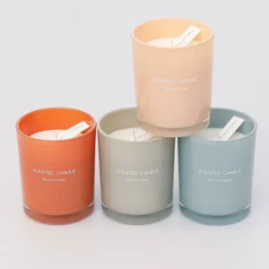 Glass Candle Jar with Bamboo Lid for Home Fragrance and Decoration