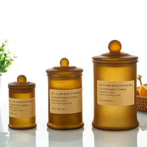 Glass Candle Jar with Hinged Lid