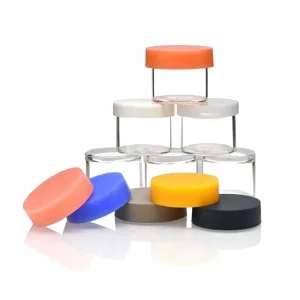 Glass Concentrate Containers 6ml With Silicone Lids 5ml 3ml 8ml 10ml 15ml 12ml Non Stick Glass Wax Container Jars