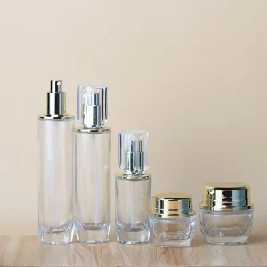 Glass Cosmetic Bottle Set 30ml 50ml 100ml 120ml with Pump Sprayer